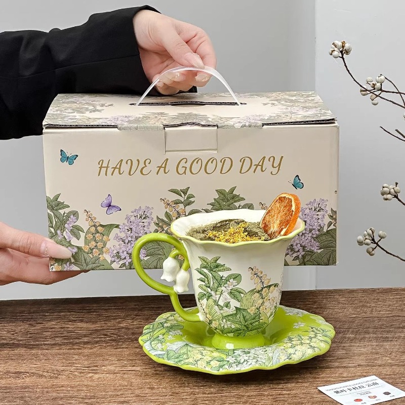 Coffee Tea Sugar Set - Vadideki zambakları çiçek açan öğleden sonra