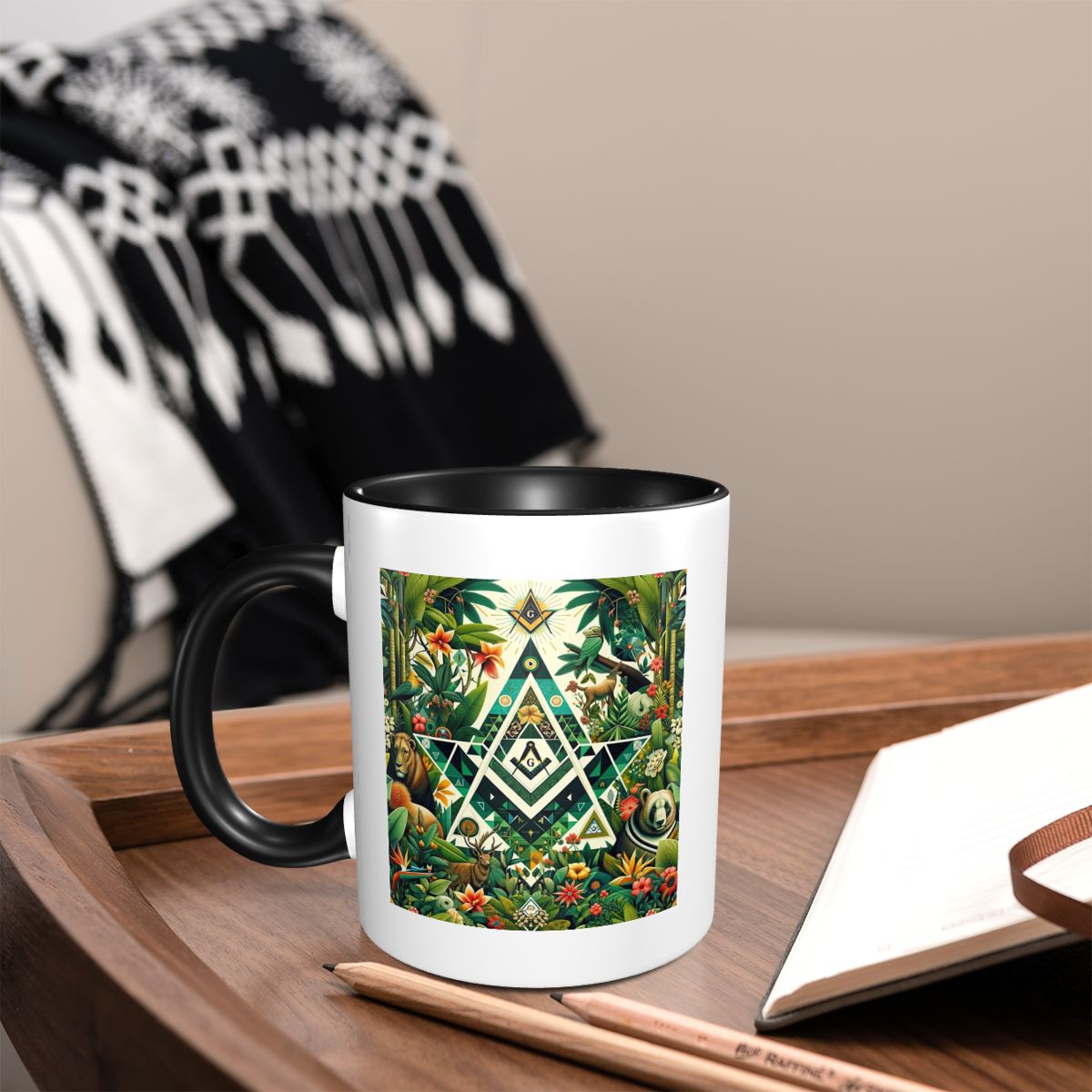Tea And Coffee Fusion - Geometrik Orman Masonik Mason Doğal Dünya