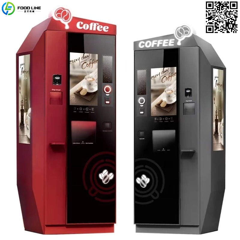 Coffee Tea Vending Machine - Özelleştirilmiş Reklam Ekranlı Sıcak ve Soğuk