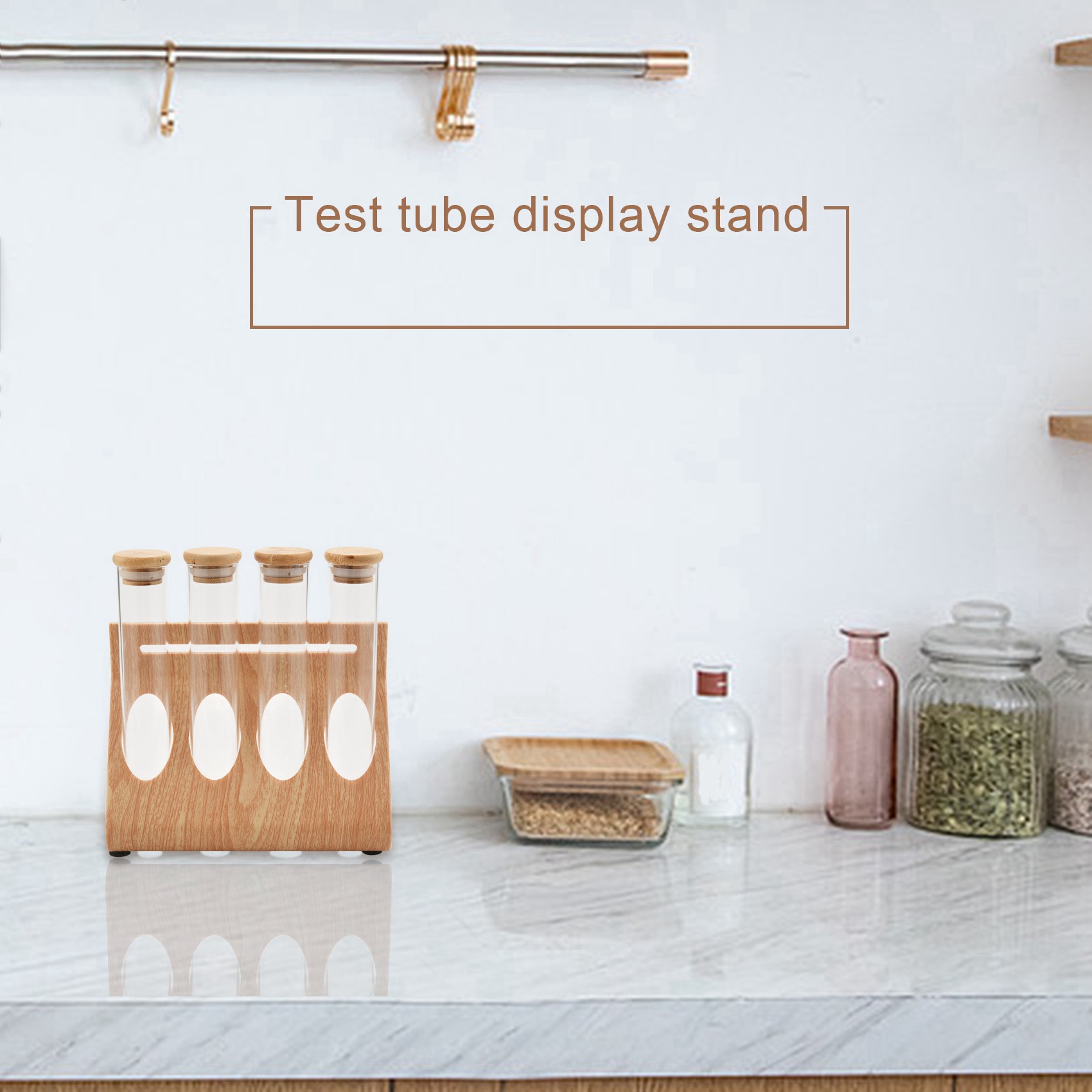 Coffee Tea Canister Set - AFOURT-2 Ahşap Kahve Çekirdeği ve Çay