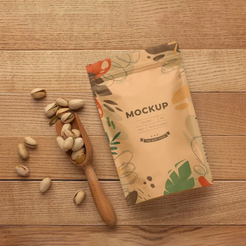 Coffee Tea Day - Baskılı Kraft Kağıt Fermuarlı Çanta, Yeniden