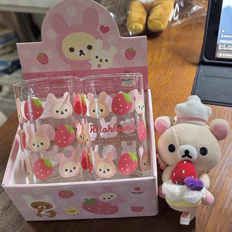 Coffee Tea Shop - Rilakkuma Cam Bardak Sevimli Çizgi Film