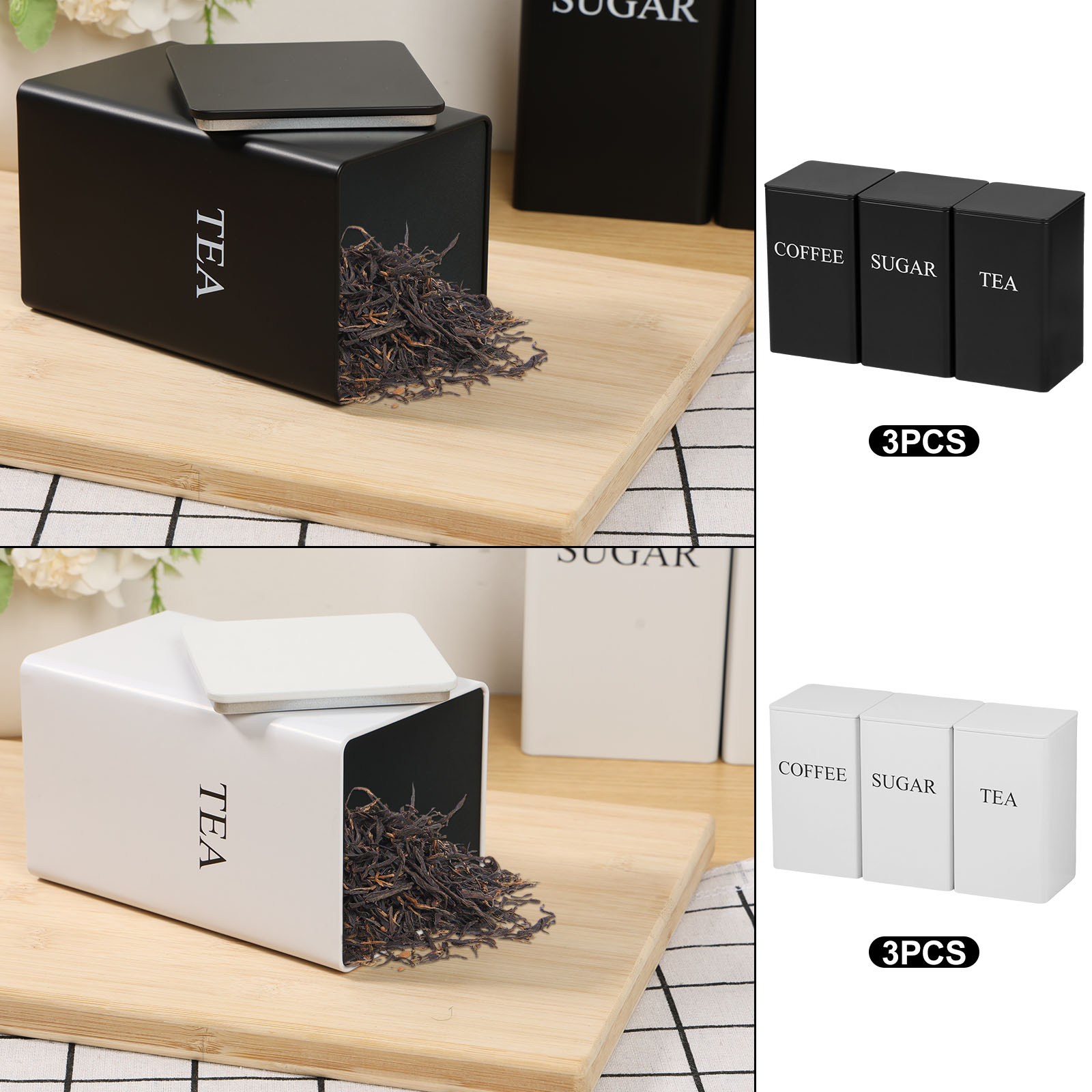 3 adet kahve çekirdeği saklama - Coffee Tea Sugar Canisters incelemesi ve fiyatı