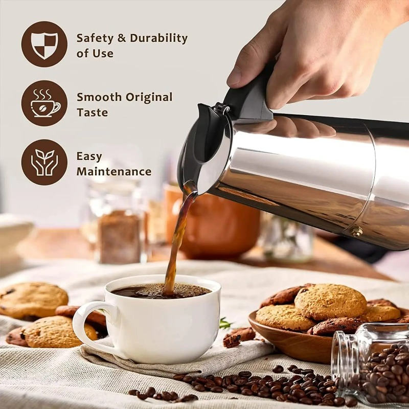 6 fincan Mocha Pot Paslanmaz Ç - Moka Pot Stove incelemesi ve fiyatı