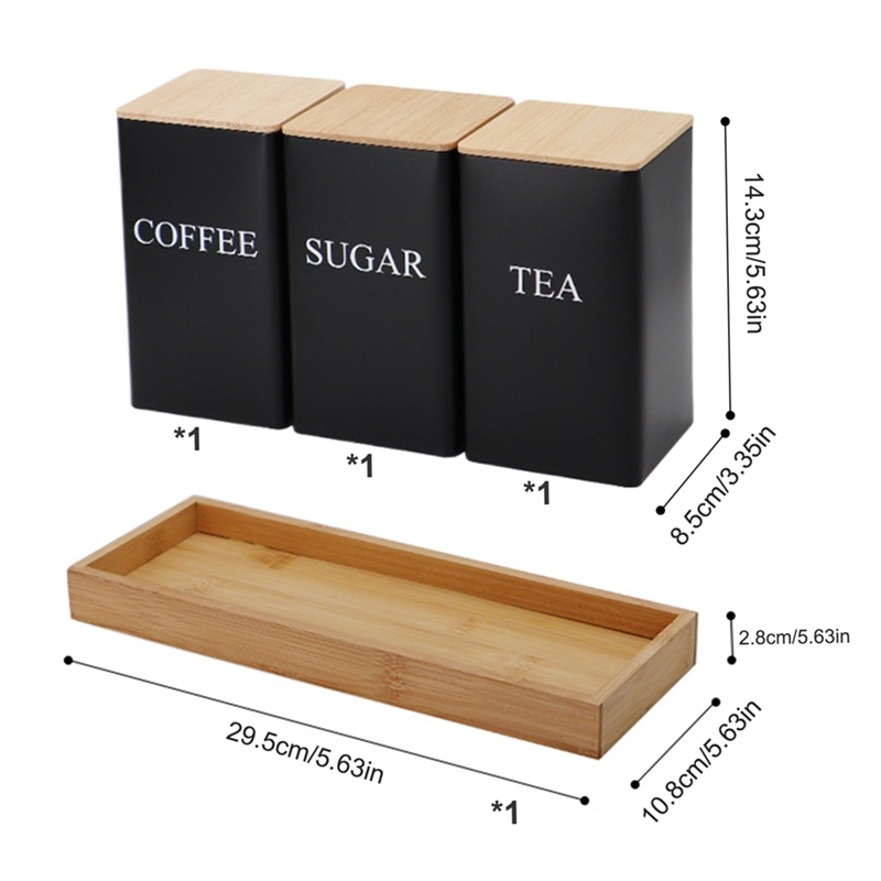 3'lü Çay Kahve Şeker Saklama K - Coffee Tea Canister Set incelemesi ve fiyatı