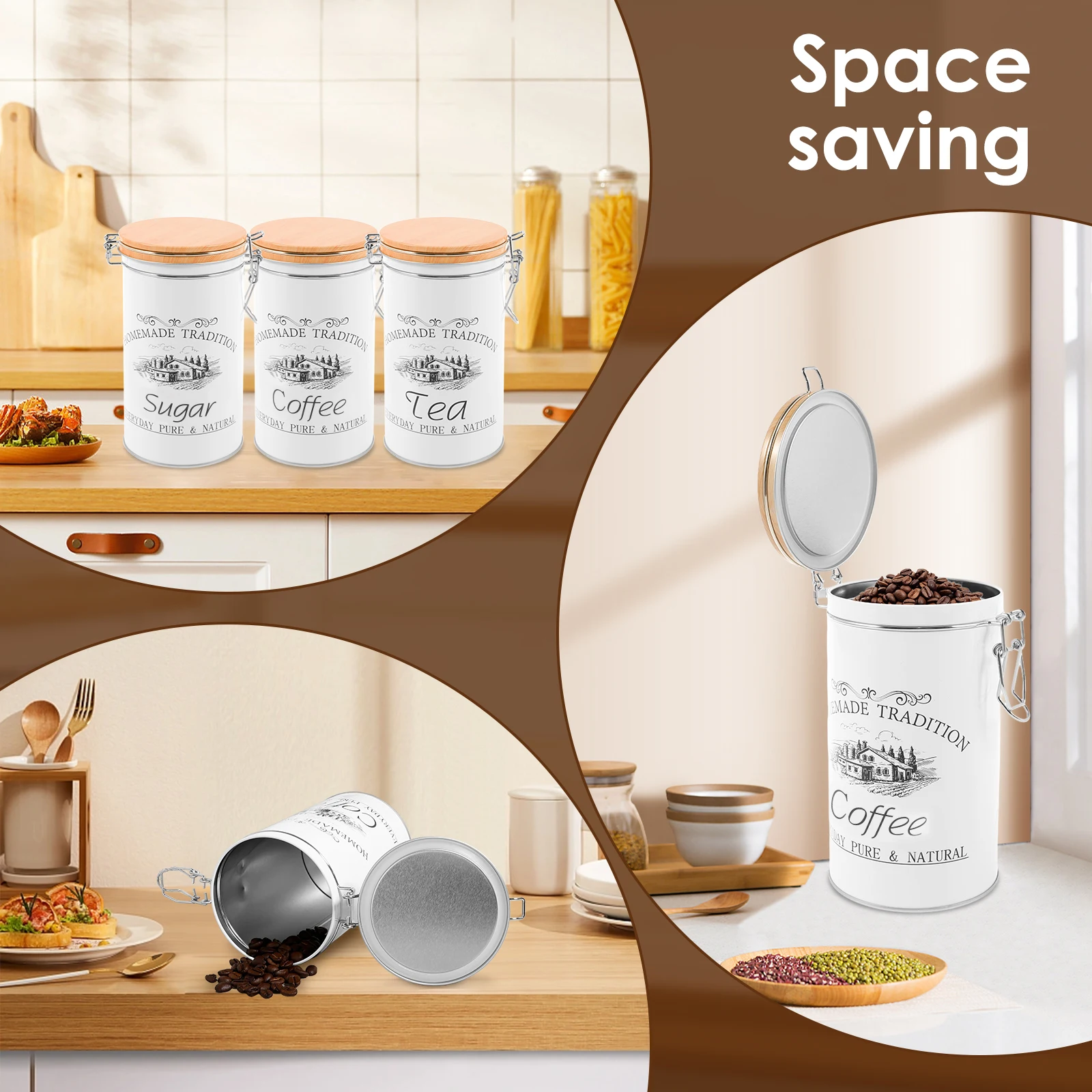 3 adet/takım çay kahve şeker k - Coffee Tea Sugar Canisters incelemesi ve fiyatı