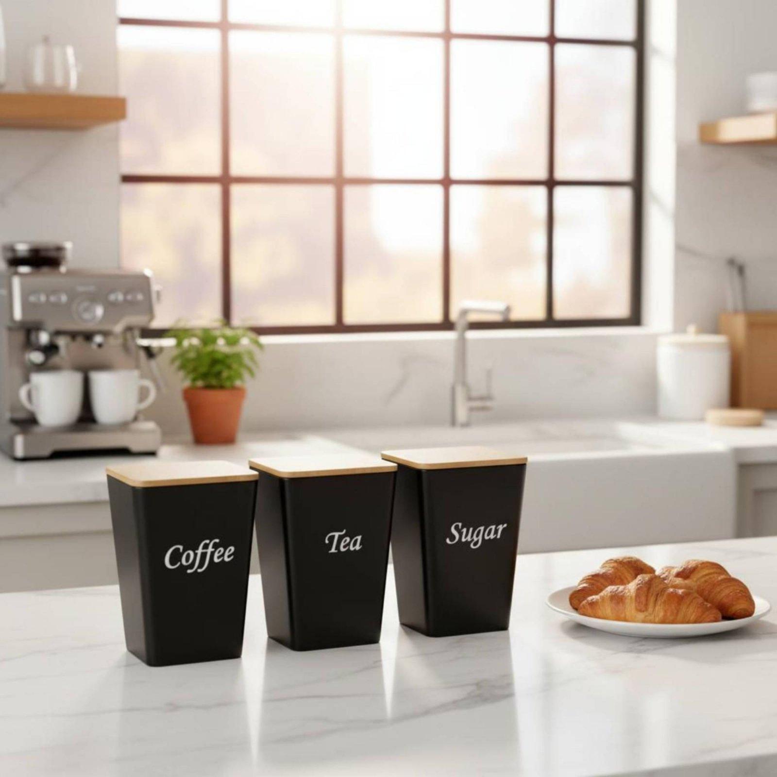 Kahve, Çay ve Şeker için Bambu - Coffee Tea Sugar Canisters incelemesi ve fiyatı