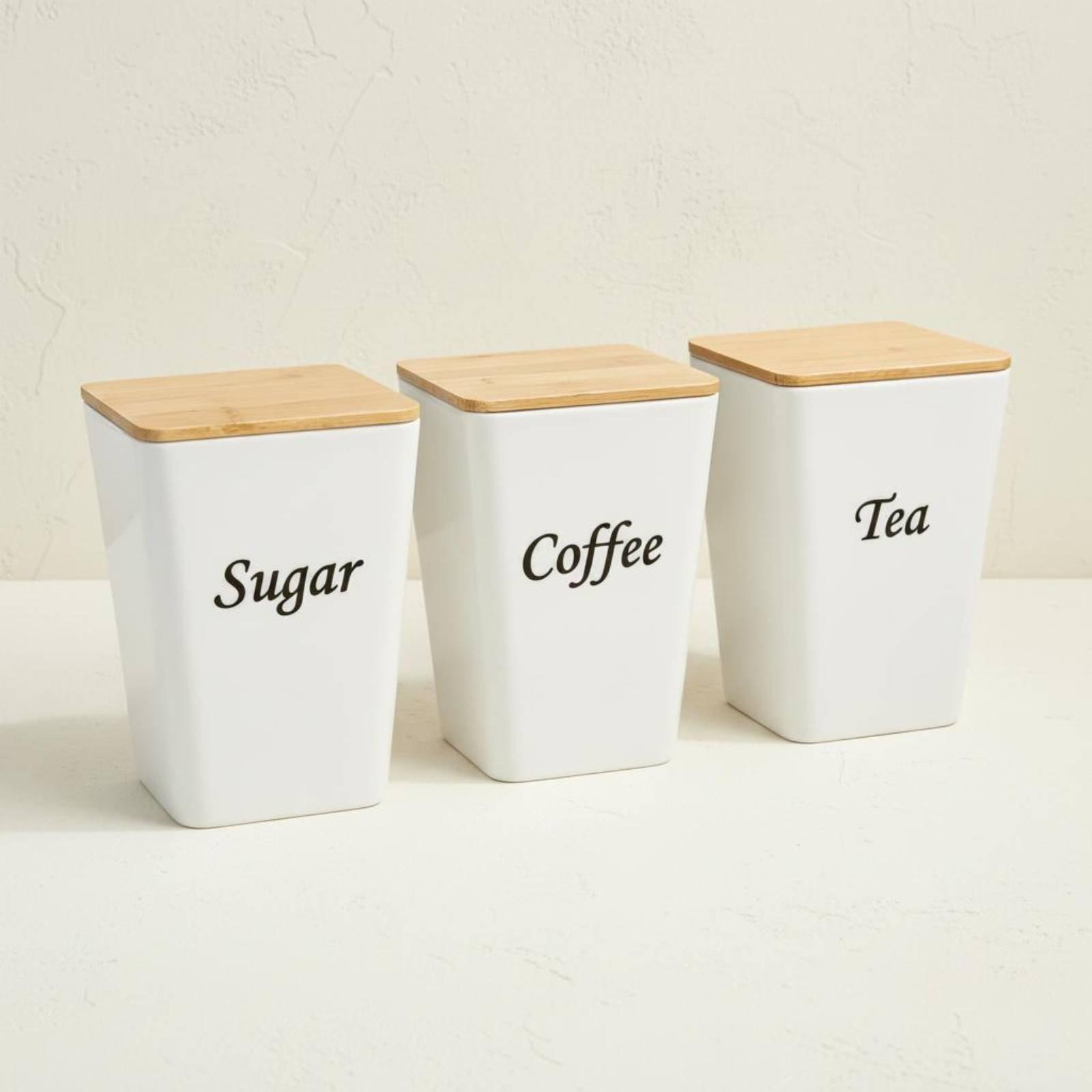Kahve, Çay ve Şeker için Bambu - Coffee Tea Sugar Canisters incelemesi ve fiyatı