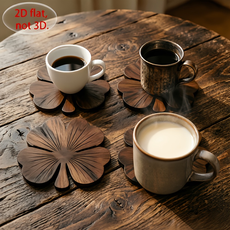 4 Adet 2D Düz Yonca Ahşap Bard - Coffee Tea Sugar Set incelemesi ve fiyatı