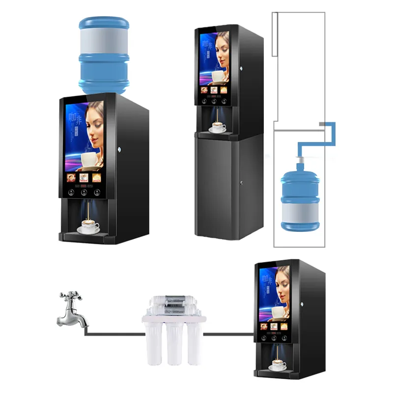 Otomatik 3 Sıcak Çeşitli Kahve - Coffee Tea Vending Machine incelemesi ve fiyatı