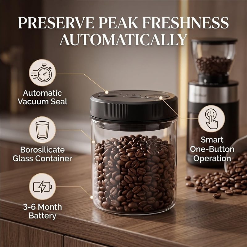 Otomatik Vakumlu Kahve Saklama - Coffee Tea Sugar Canisters incelemesi ve fiyatı