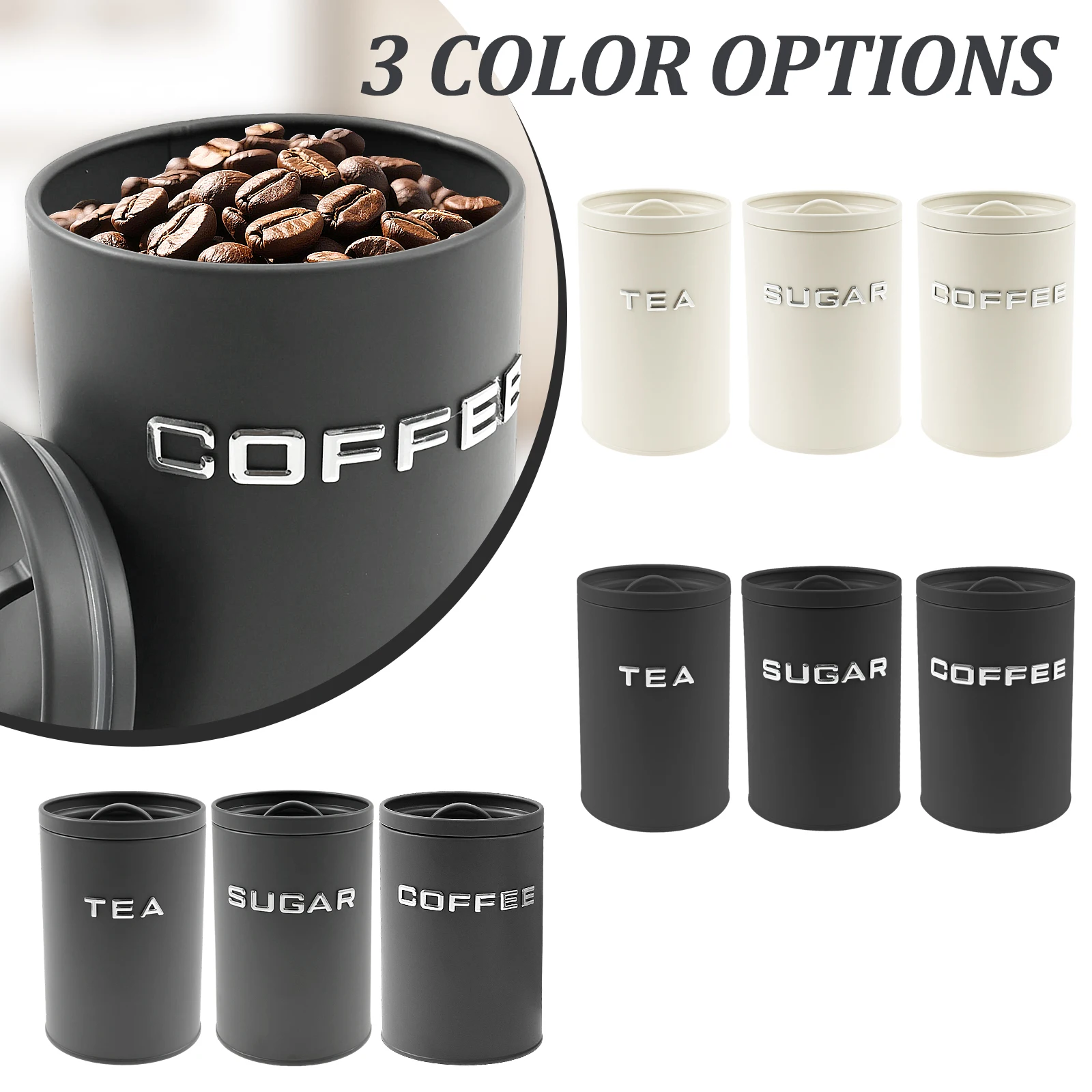 3 Adet Çay Kahve Şeker Saklama - Coffee Tea Sugar Canisters incelemesi ve fiyatı