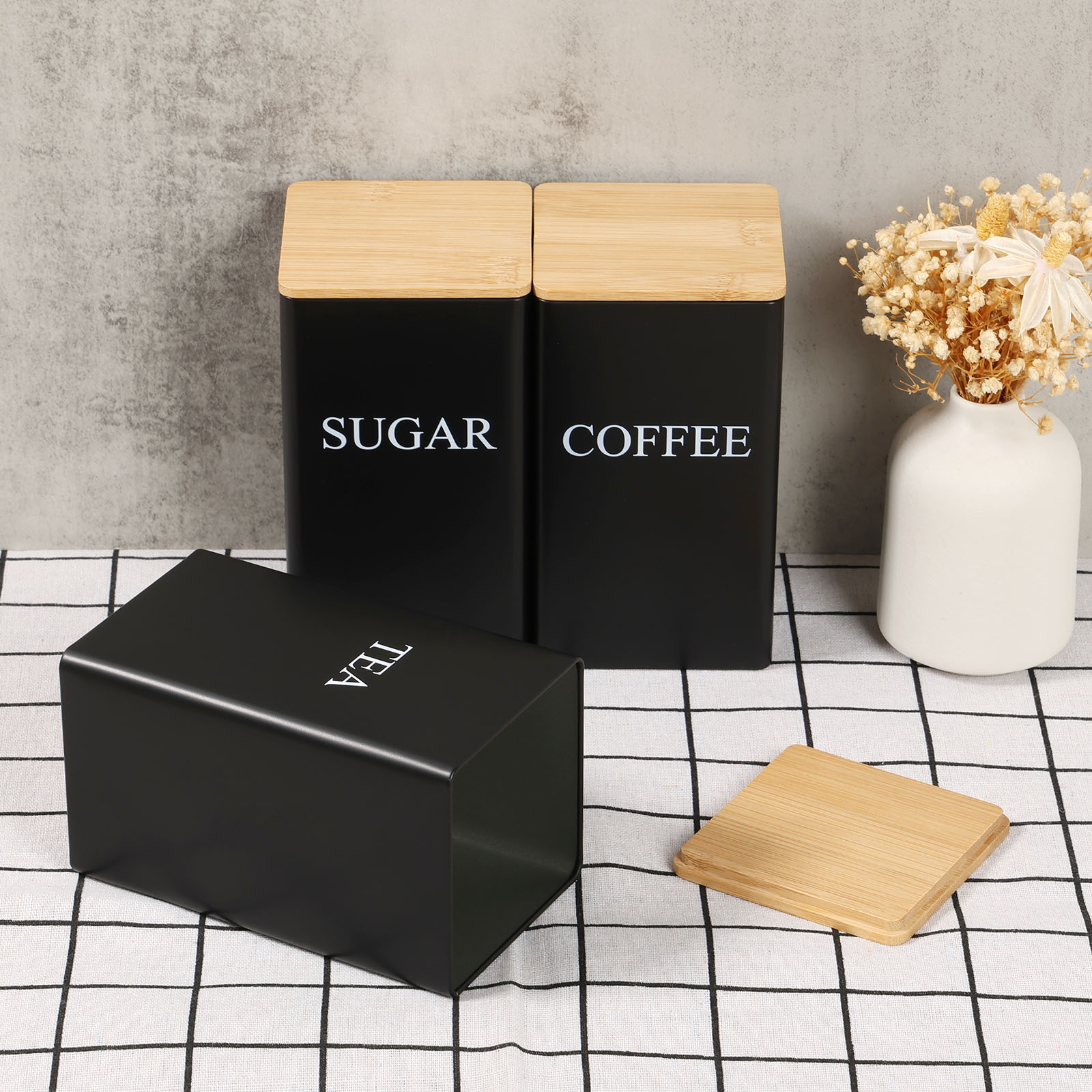 Kahve Çekirdeği Depolama Kavan - Coffee Tea Sugar Canisters incelemesi ve fiyatı