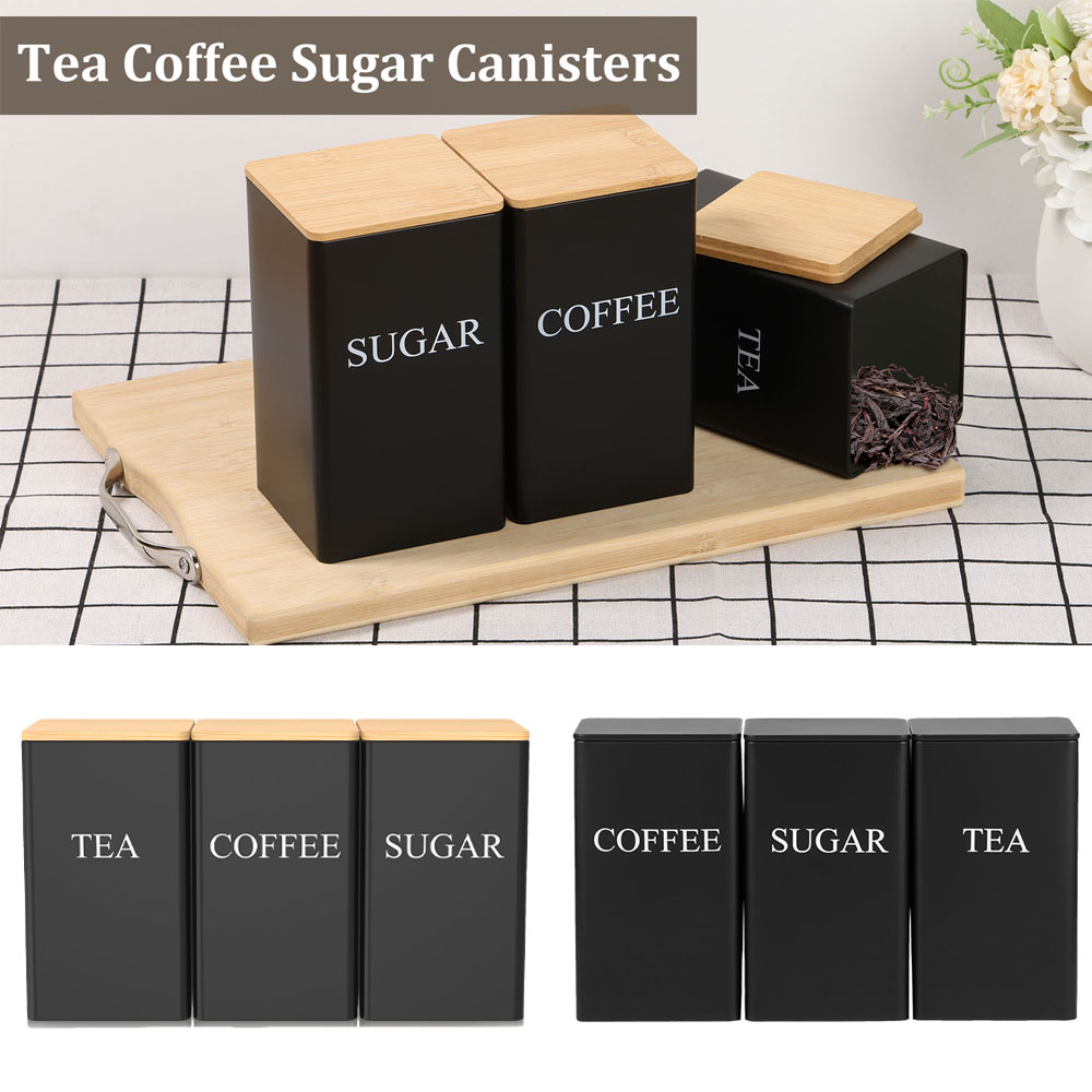 Kahve Çekirdeği Depolama Kavan - Coffee Tea Sugar Canisters incelemesi ve fiyatı